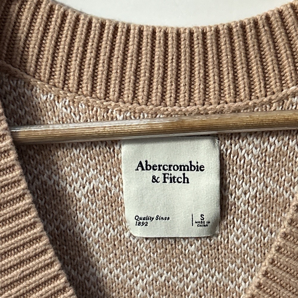Women's Abercrombie & Fitch Houndstooth Sweater Vest Oversized Long Sz Small - Picture 3 of 9